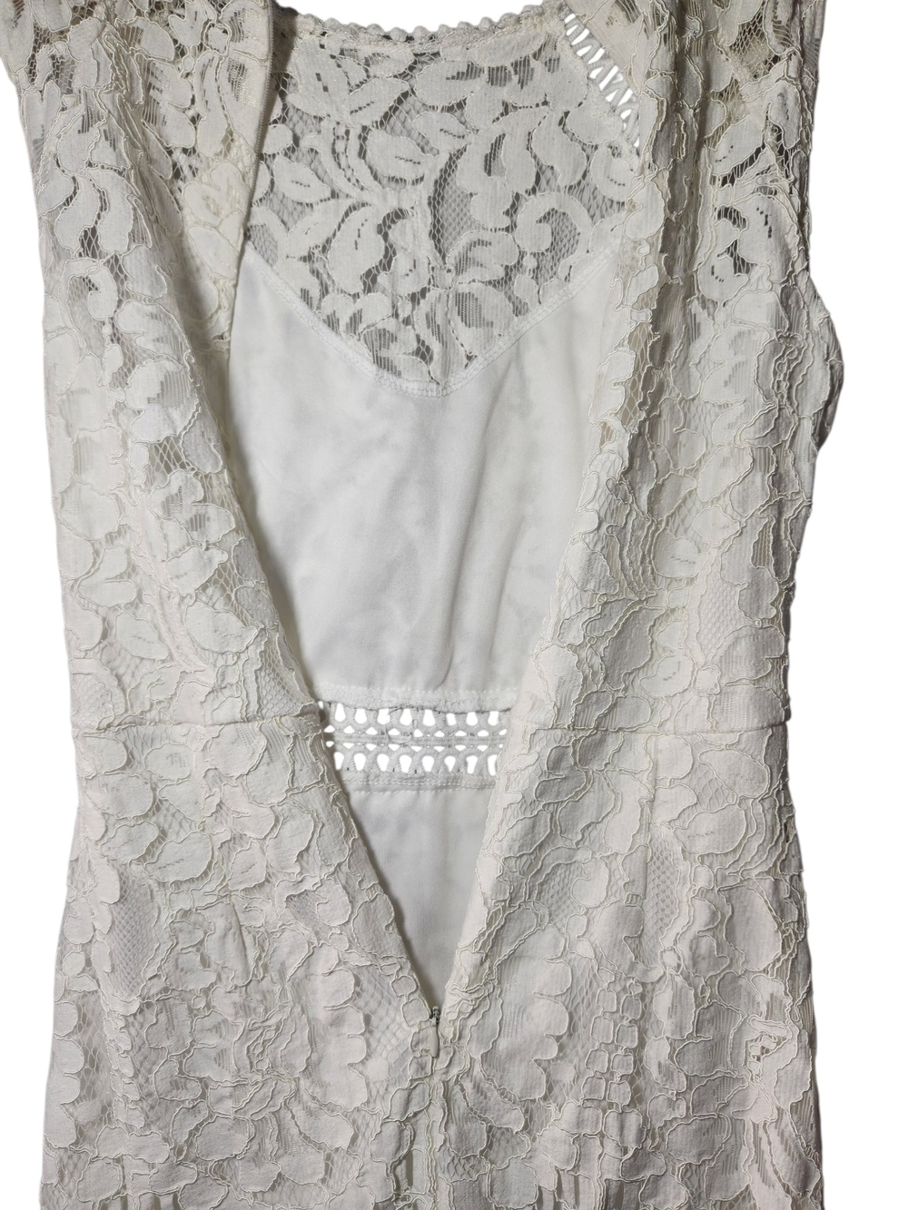 Fashion Nova White Lace Crochet Sheath Dress Small Bridal Shower Boho Mini Fairy - Picture 8 of 14
